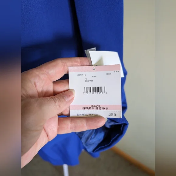 Kasper Blue Blazer and Skirt Set - Picture 6 of 11